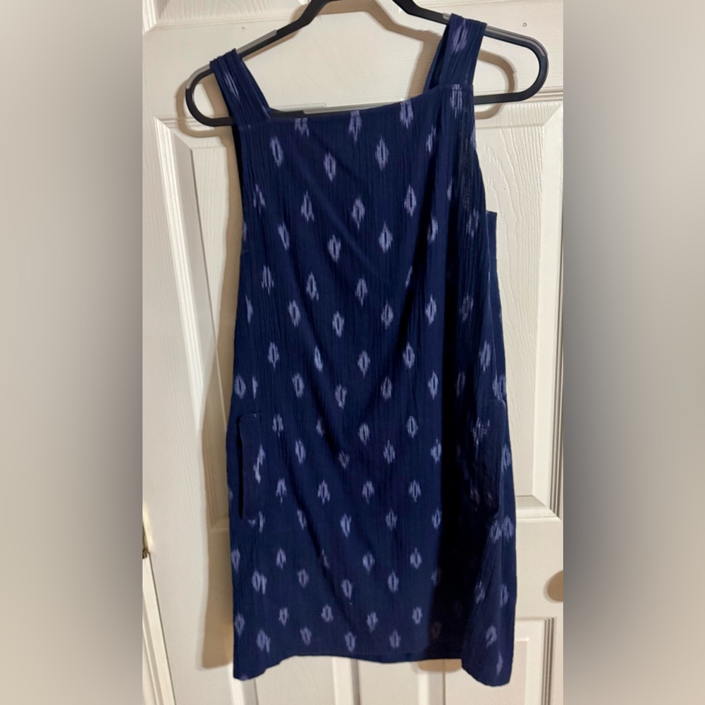 Eileen Fisher Navy Blue Patterned Dress